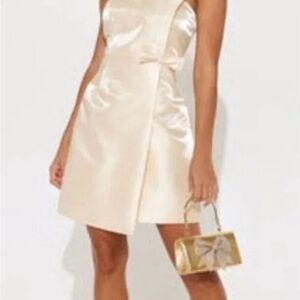 Butter Yellow Satin Dress